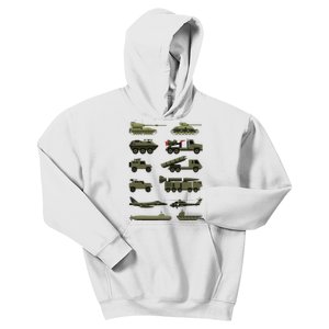 Military Vehicles Military Boy And Girl Tank Lover Kids Hoodie