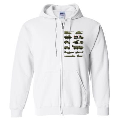 Military Vehicles Military Boy And Girl Tank Lover Full Zip Hoodie