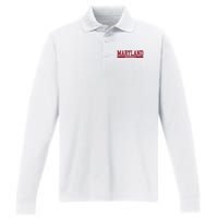 Maryland Volleyball Performance Long Sleeve Polo