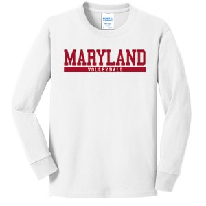 Maryland Volleyball Kids Long Sleeve Shirt