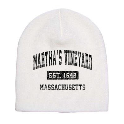 MarthaS Vineyard Massachusetts Vintage Established Sports Short Acrylic Beanie