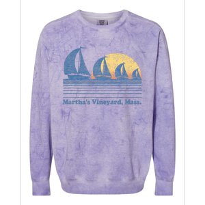 MarthaS Vineyard Ma Sailboat Colorblast Crewneck Sweatshirt