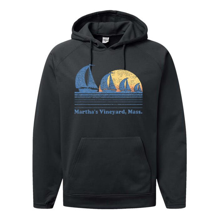 MarthaS Vineyard Ma Sailboat Performance Fleece Hoodie