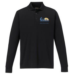 MarthaS Vineyard Ma Sailboat Performance Long Sleeve Polo