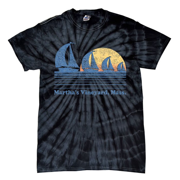 MarthaS Vineyard Ma Sailboat Tie-Dye T-Shirt