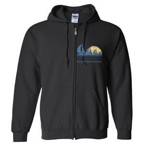 MarthaS Vineyard Ma Sailboat Full Zip Hoodie