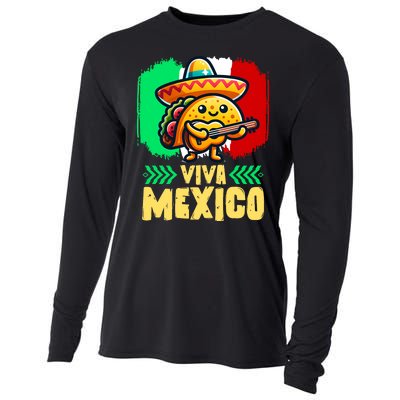 Mexican Viva Mexico Independence Day Flag Cute Taco Cooling Performance Long Sleeve Crew