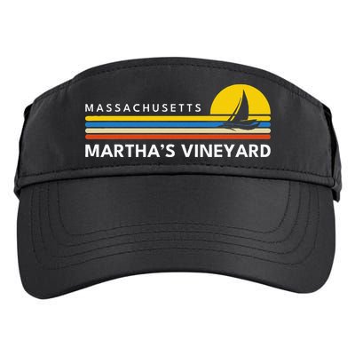 MarthaS Vineyard Massachusetts Ma Souvenirs Vintage Retro Adult Drive Performance Visor