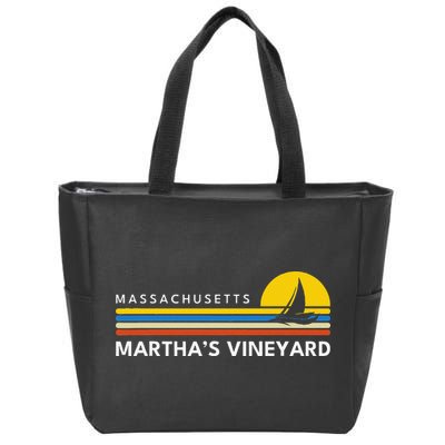 MarthaS Vineyard Massachusetts Ma Souvenirs Vintage Retro Zip Tote Bag