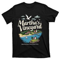 MarthaS Vineyard Massachusetts Scenic Island Illustration T-Shirt