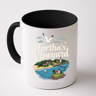 MarthaS Vineyard Massachusetts Scenic Island Illustration Mug