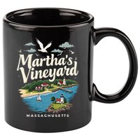 MarthaS Vineyard Massachusetts Scenic Island Illustration 11oz C Handle Ceramic Mug