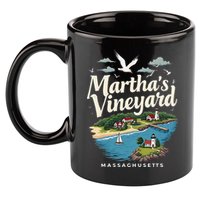 MarthaS Vineyard Massachusetts Scenic Island Illustration 11oz C Handle Ceramic Mug