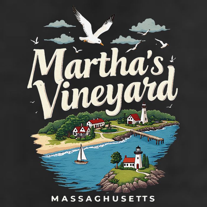 MarthaS Vineyard Massachusetts Scenic Island Illustration 11oz C Handle Ceramic Mug