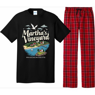 MarthaS Vineyard Massachusetts Scenic Island Illustration Pajama Set