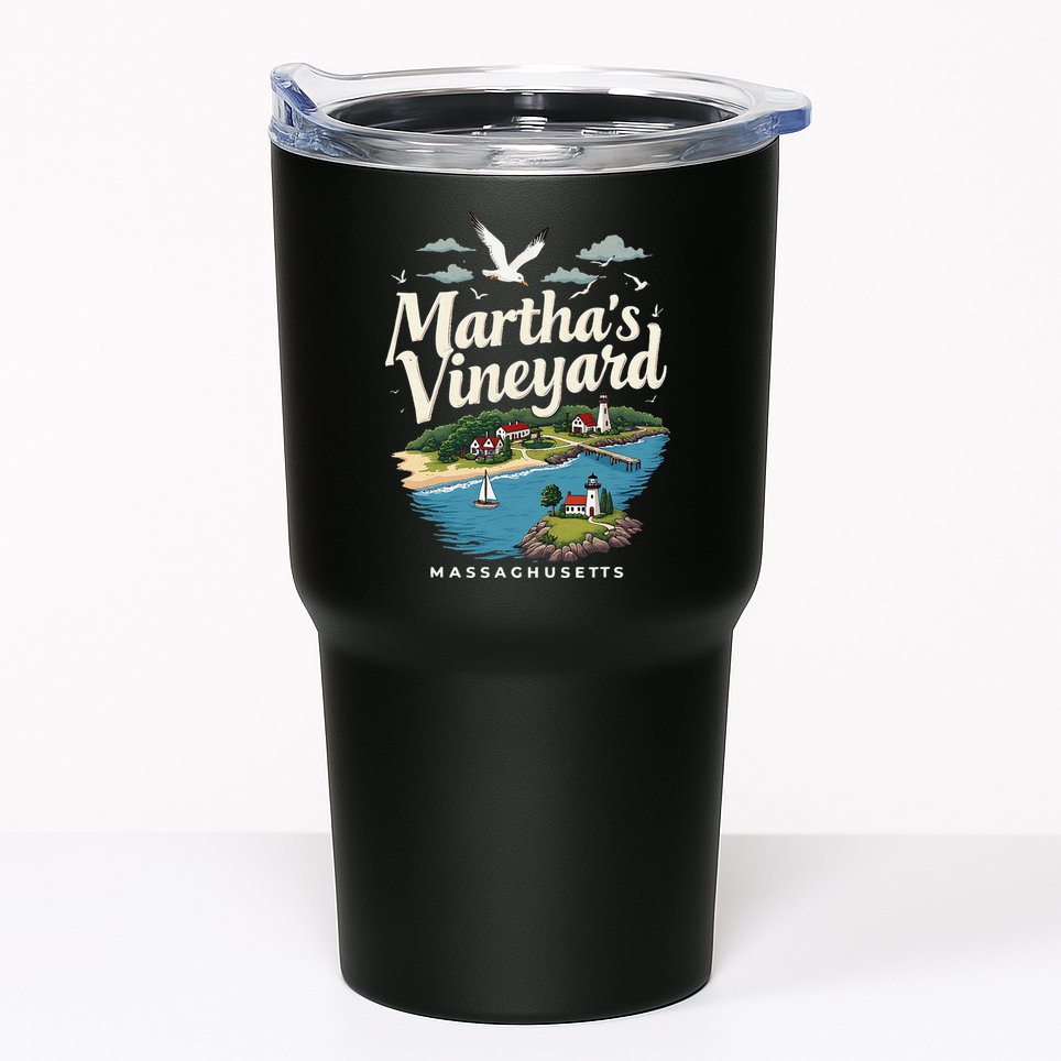 MarthaS Vineyard Massachusetts Scenic Island Illustration Tumbler