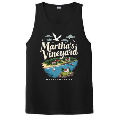 MarthaS Vineyard Massachusetts Scenic Island Illustration PosiCharge Competitor Tank