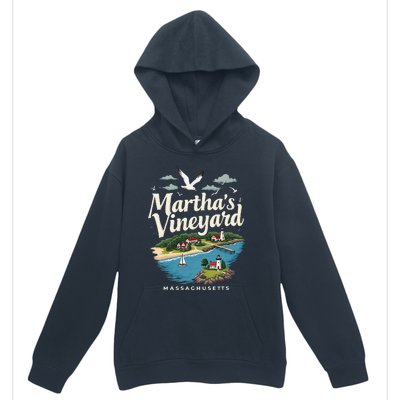 MarthaS Vineyard Massachusetts Scenic Island Illustration Urban Pullover Hoodie