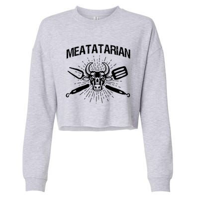 Meatatarian Vintage Cropped Pullover Crew