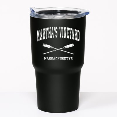 Martha's Vineyard Massachusetts Vintage Nautical Crossed Oar Gift Tumbler