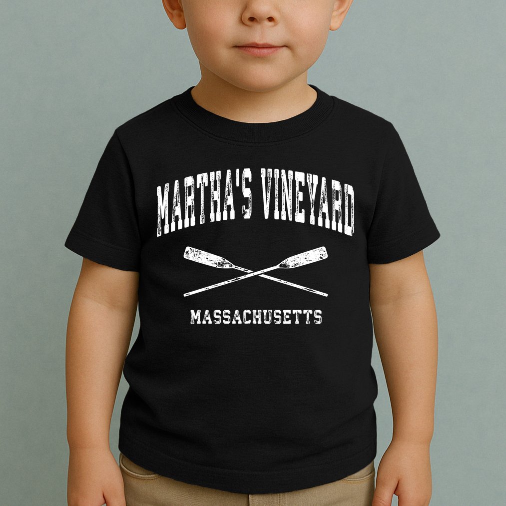 Martha's Vineyard Massachusetts Vintage Nautical Crossed Oar Gift Toddler T-Shirt
