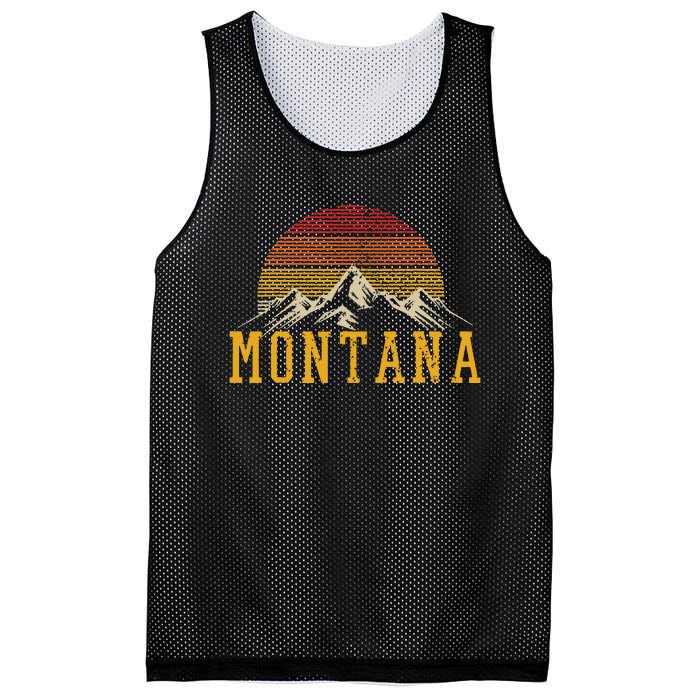 Montana Vintage Mountains Nature Hiking Outdoor Gift Mesh Reversible Basketball Jersey Tank