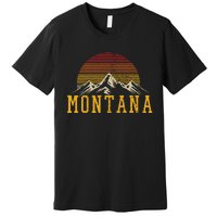 Montana Vintage Mountains Nature Hiking Outdoor Gift Premium T-Shirt