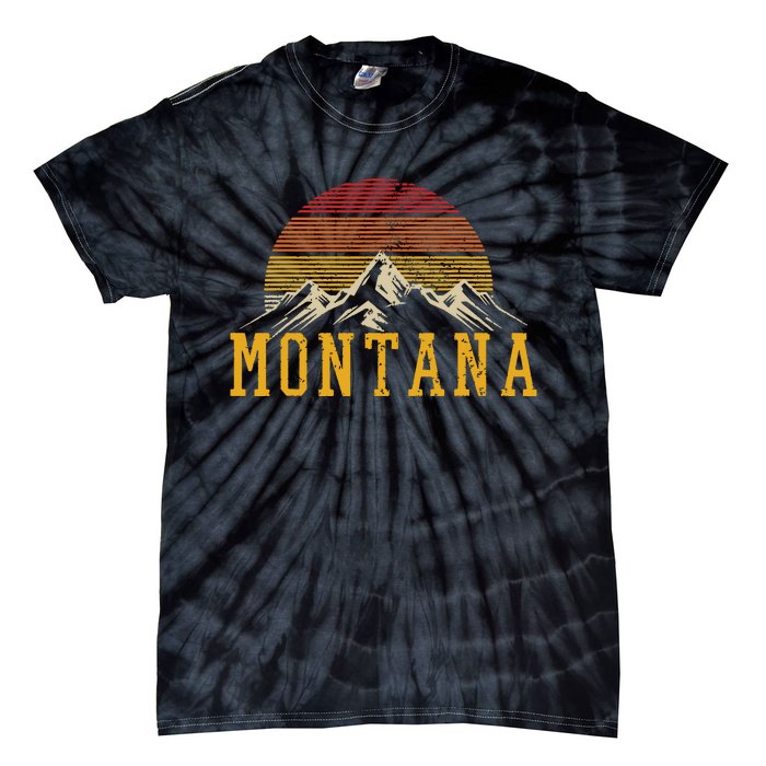 Montana Vintage Mountains Nature Hiking Outdoor Gift Tie-Dye T-Shirt