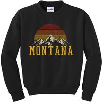 Montana Vintage Mountains Nature Hiking Outdoor Gift Kids Sweatshirt