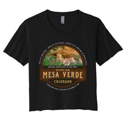 Mesa Verde National Park Colorado Cliff Dwelling Souvenir Women's Crop Top Tee