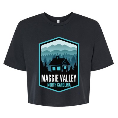 Maggie Valley North Carolina Cabin Bella+Canvas Jersey Crop Tee