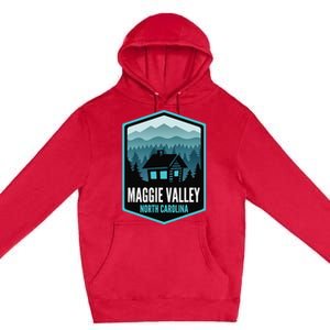 Maggie Valley North Carolina Cabin Premium Pullover Hoodie