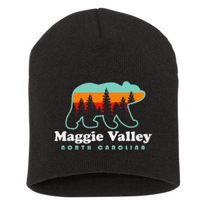 Maggie Valley North Carolina Mountain Town Vacation Short Acrylic Beanie