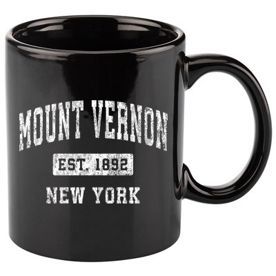 Mount Vernon New York Ny Vintage Established Sports 11oz C Handle Ceramic Mug