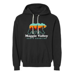 Maggie Valley North Carolina Mountain Town Vacation Garment-Dyed Fleece Hoodie