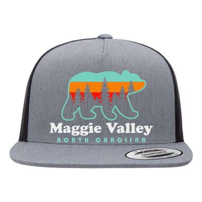 Maggie Valley North Carolina Mountain Town Vacation Flat Bill Trucker Hat