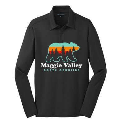 Maggie Valley North Carolina Mountain Town Vacation Silk Touch Performance Long Sleeve Polo