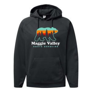 Maggie Valley North Carolina Mountain Town Vacation Performance Fleece Hoodie