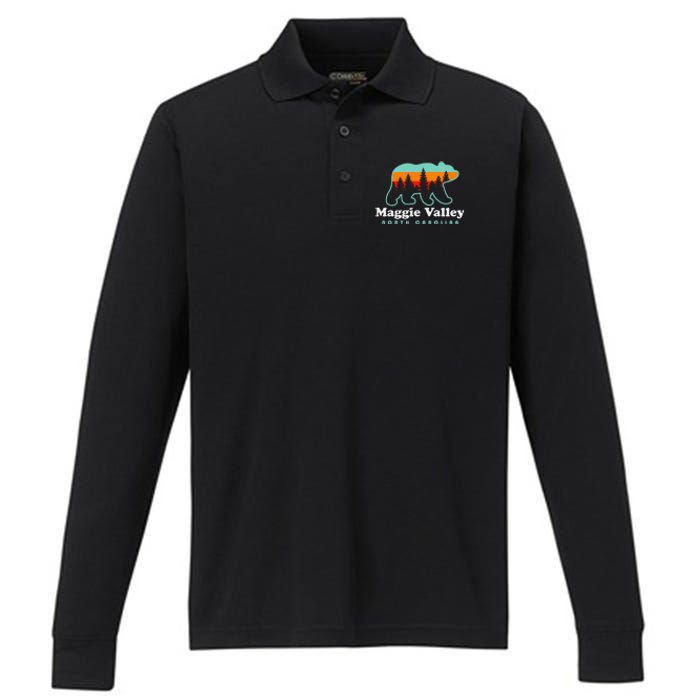 Maggie Valley North Carolina Mountain Town Vacation Performance Long Sleeve Polo