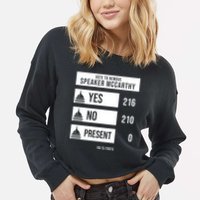 McCarthy Voted Out Political Poll Cropped Pullover Crew