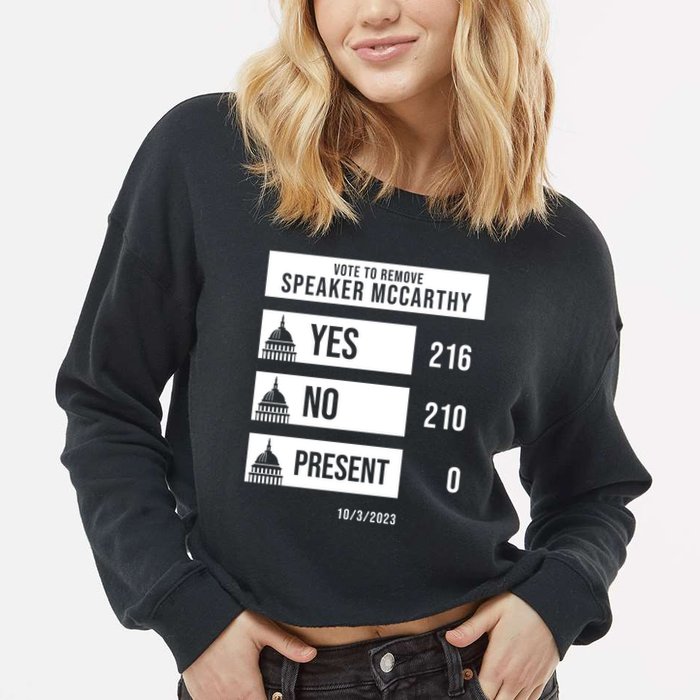 McCarthy Voted Out Political Poll Cropped Pullover Crew