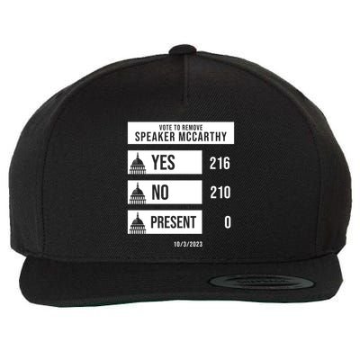 McCarthy Voted Out Political Poll Wool Snapback Cap