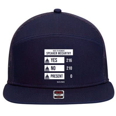 McCarthy Voted Out Political Poll 7 Panel Mesh Trucker Snapback Hat