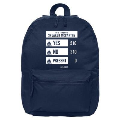 McCarthy Voted Out Political Poll 16 in Basic Backpack