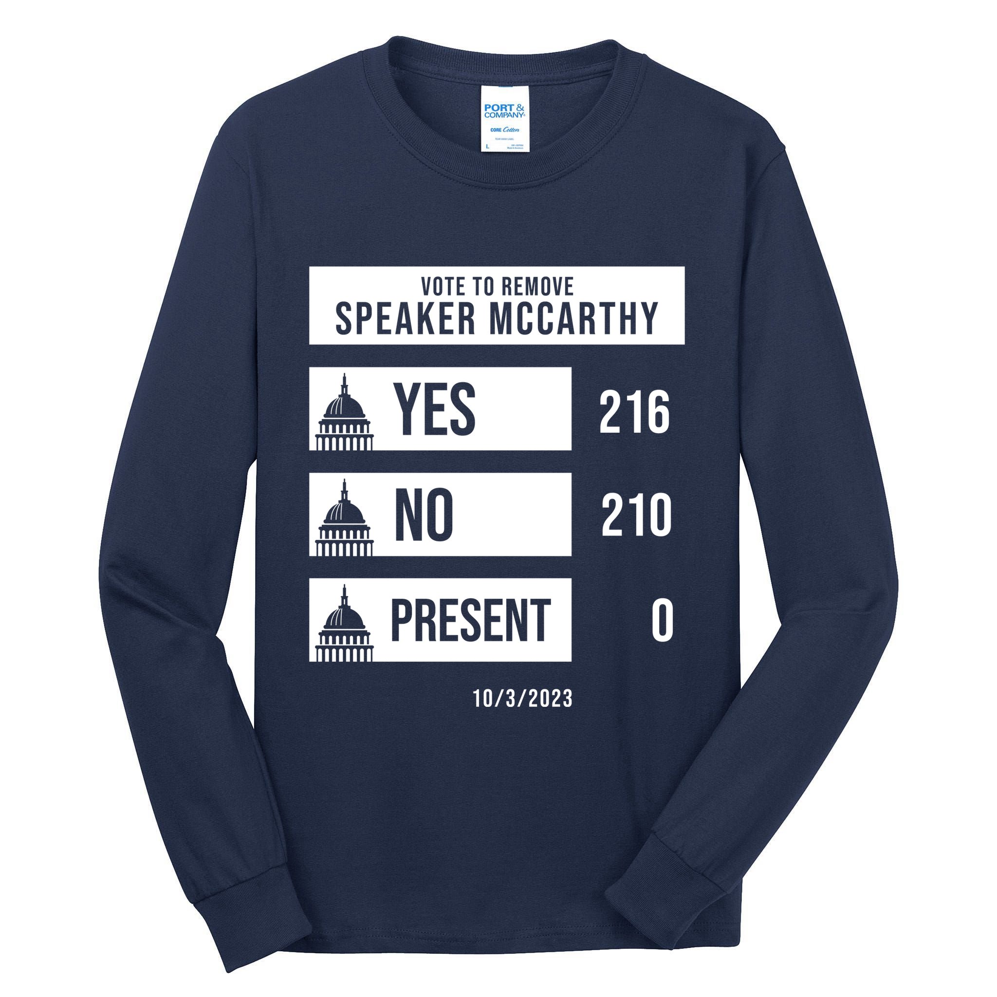 McCarthy Voted Out Political Poll Tall Long Sleeve T-Shirt