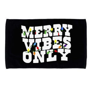 Merry Vibes Only Christmas Light Microfiber Hand Towel