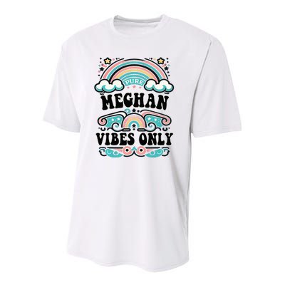 Meghan Vibes Only Cute Retro Meghan Name Youth Performance Sprint T-Shirt