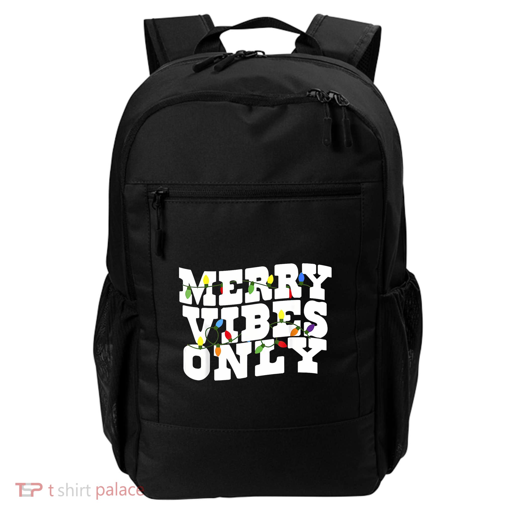 Merry Vibes Only Lighting Christmas Daily Commute Backpack