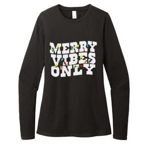 Merry Vibes Only Christmas Light Womens CVC Long Sleeve Shirt