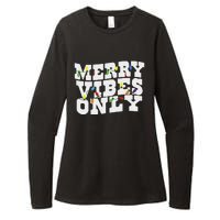 Merry Vibes Only Christmas Light Womens CVC Long Sleeve Shirt